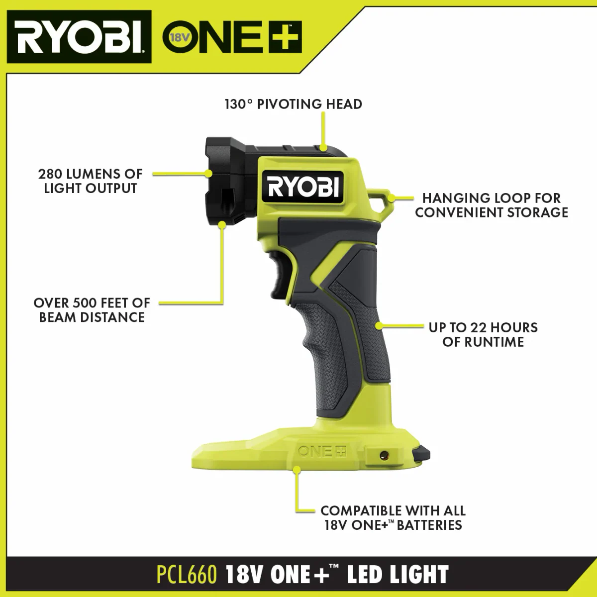 18V ONE+ LED work light included in the kit